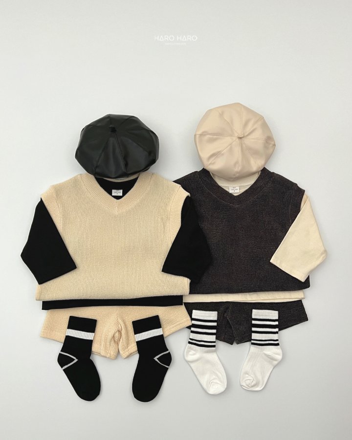 Haro Haro - Korean Children Fashion - #todddlerfashion - Castella Vest Set - 11