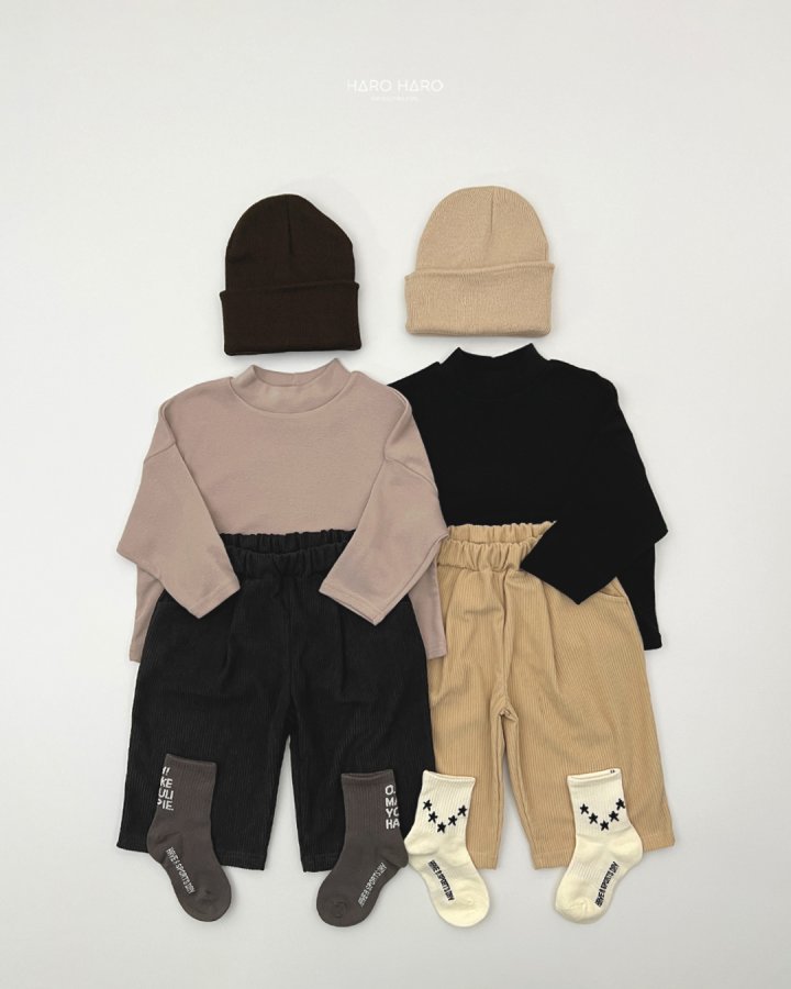 Haro Haro - Korean Children Fashion - #toddlerclothing - Simple Loose Half Turtleneck Tee - 9