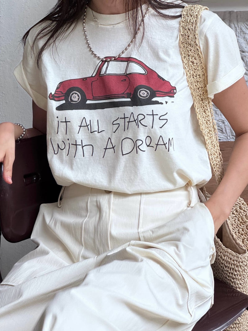 Heil - Korean Women Fashion - #momslook - Dream Car Tee