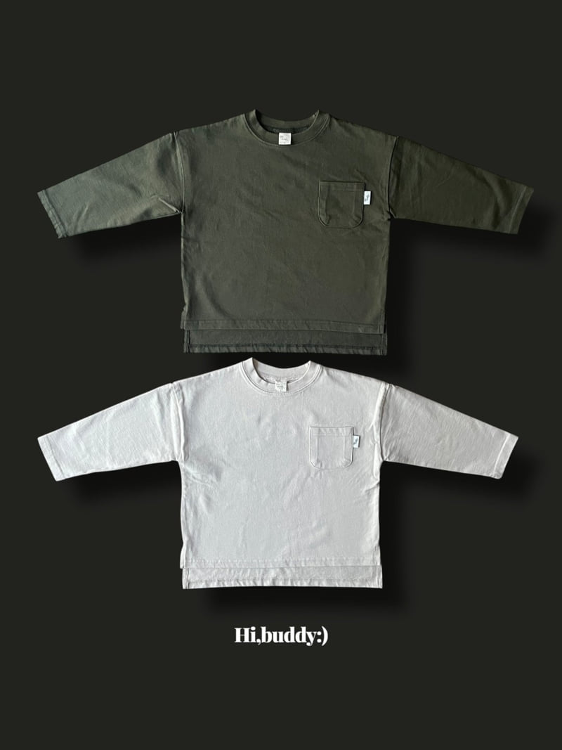 Hi buddy - Korean Children Fashion - #childofig - Pocket Slit Tee