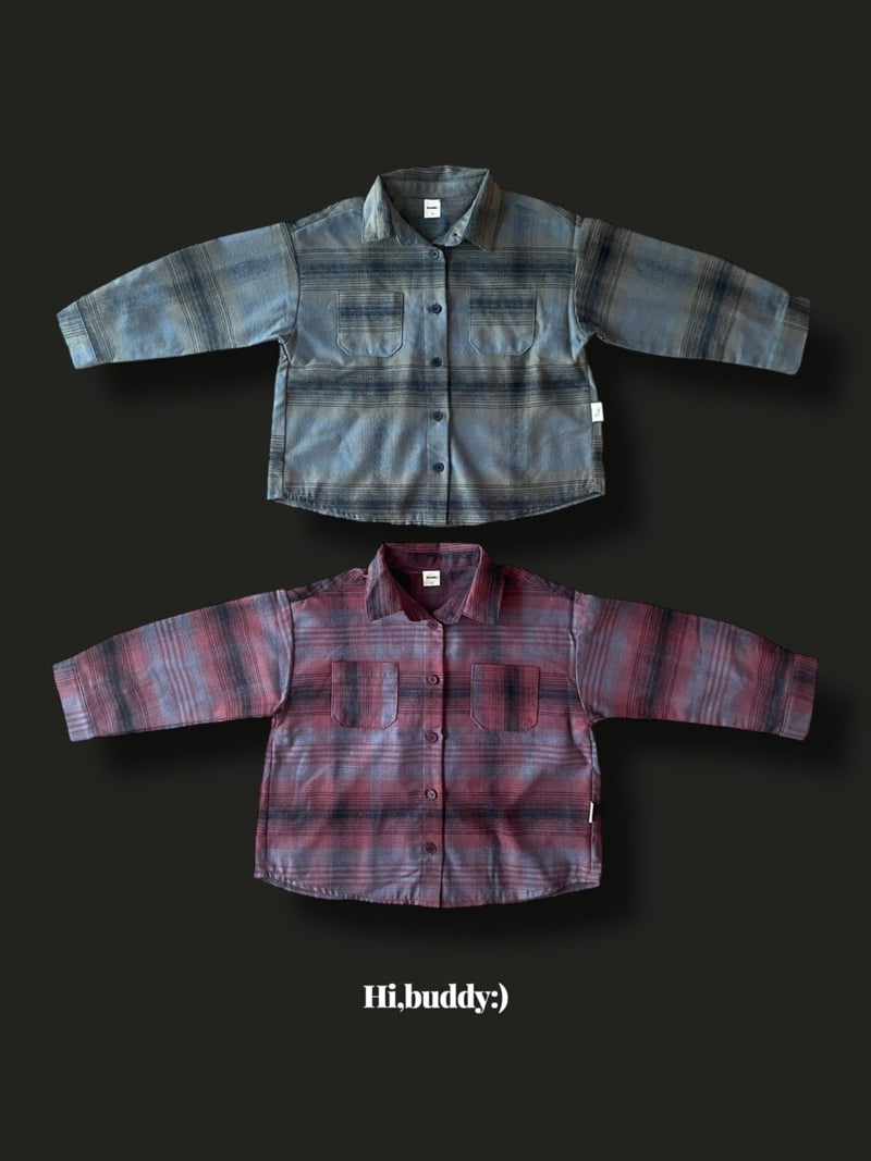 Hi buddy - Korean Children Fashion - #fashionkids - Two Pocket Check Shirt