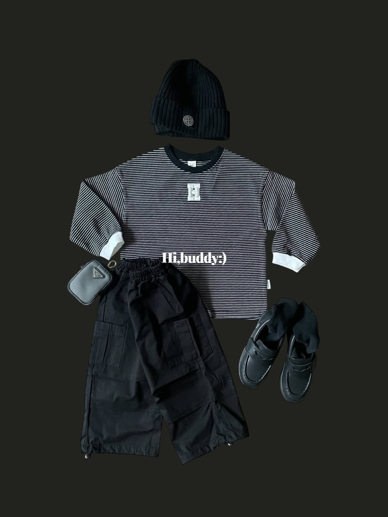 Hi buddy - Korean Children Fashion - #toddlerclothing - H Striped Tee - 2