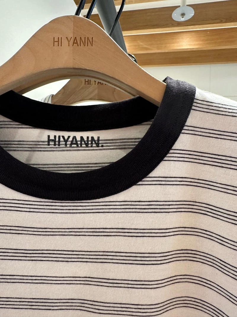 Hiyann - Korean Women Fashion - #momslook - Triple Stripe Tee - 3