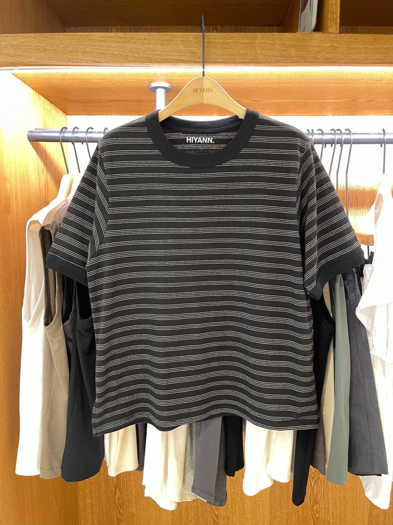 Hiyann - Korean Women Fashion - #thelittlethings - 3-Stripe Stripe Tee - 3