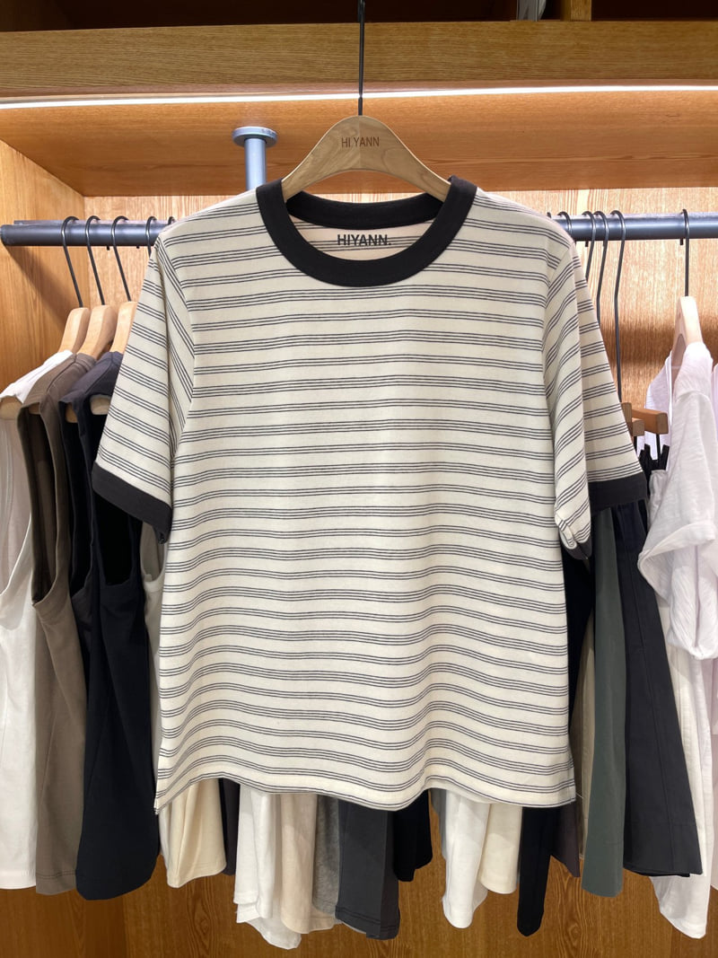 Hiyann - Korean Women Fashion - #womensfashion - Triple Stripe Tee - 2