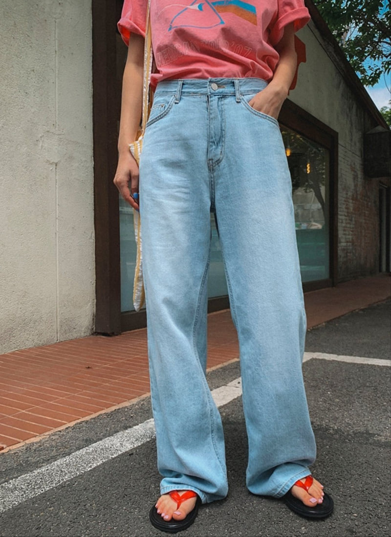 I'm here - Korean Women Fashion - #momslook - Hoodie Ice Denim Pants