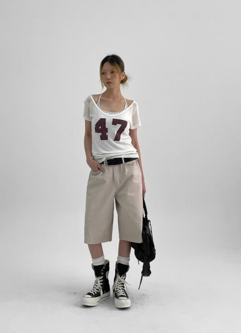 I'm here - Korean Women Fashion - #momslook - Bio Bermuda Pants - 2