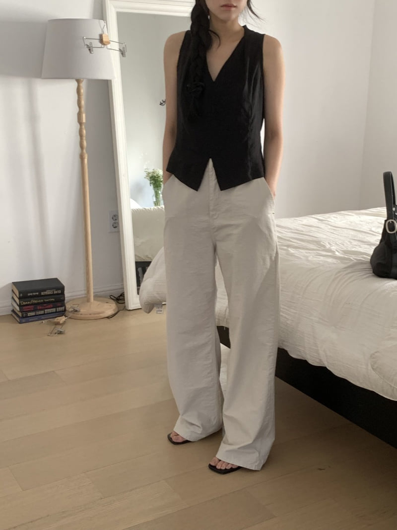 I'm here - Korean Women Fashion - #pursuepretty - Half-Band Summer Wide Pants - 8