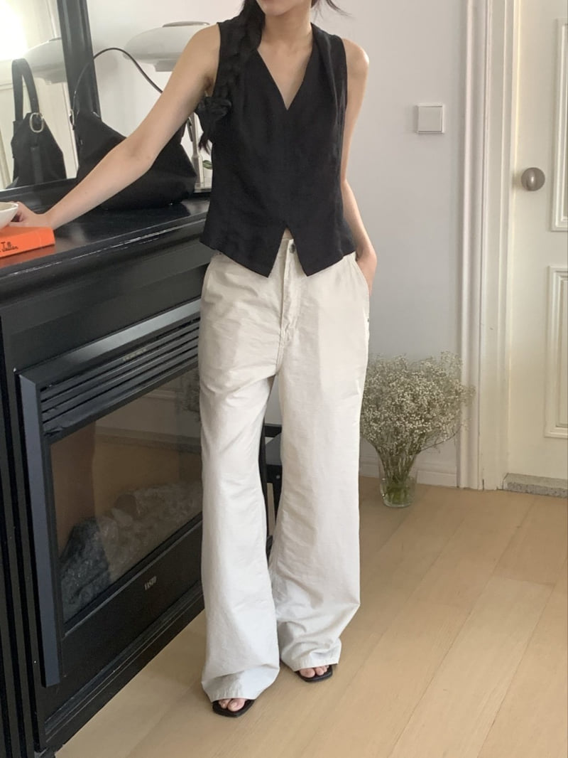 I'm here - Korean Women Fashion - #shopsmall - Half-Band Summer Wide Pants - 11