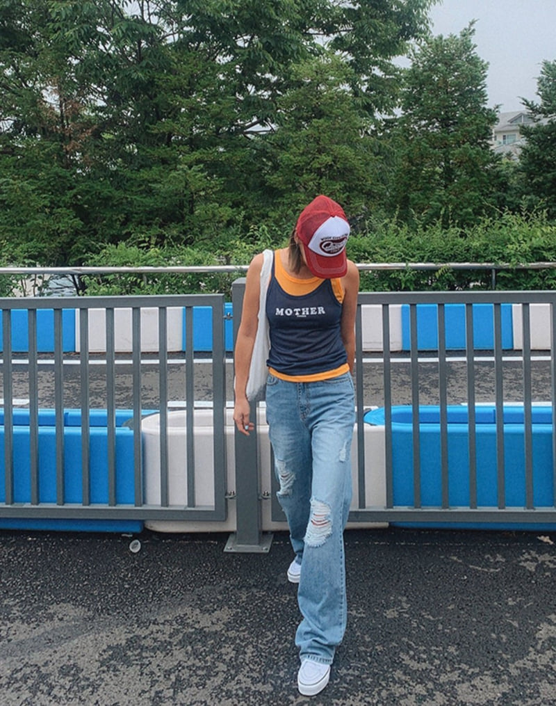 I'm here - Korean Women Fashion - #shopsmall - Washed Straight Wide Denim Pants - 6