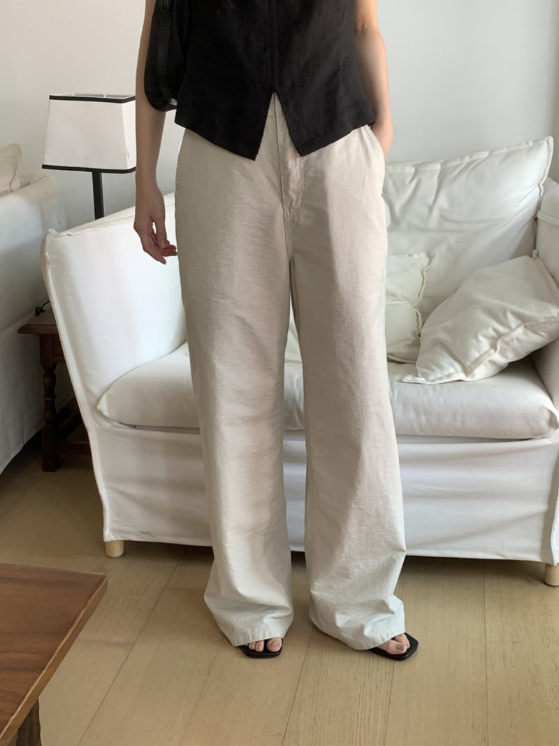 I'm here - Korean Women Fashion - #vintageinspired - Half-Band Summer Wide Pants - 6