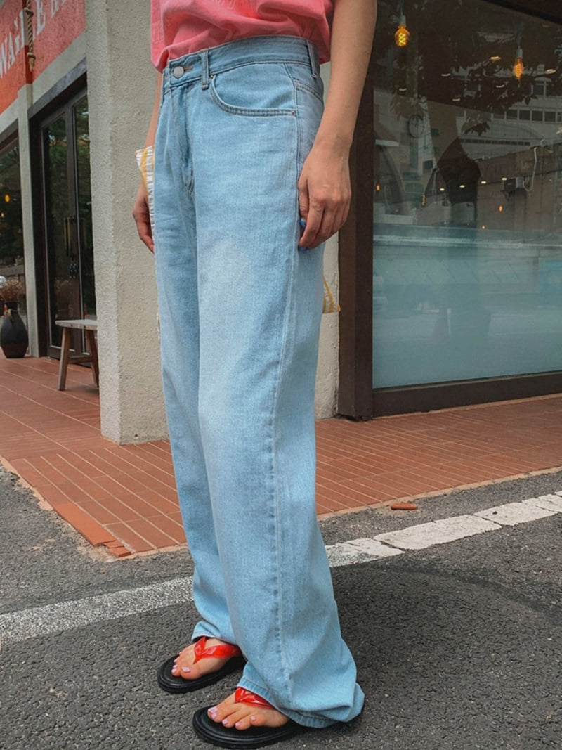 I'm here - Korean Women Fashion - #vintagekidsstyle - Hoodie Ice Denim Pants - 6