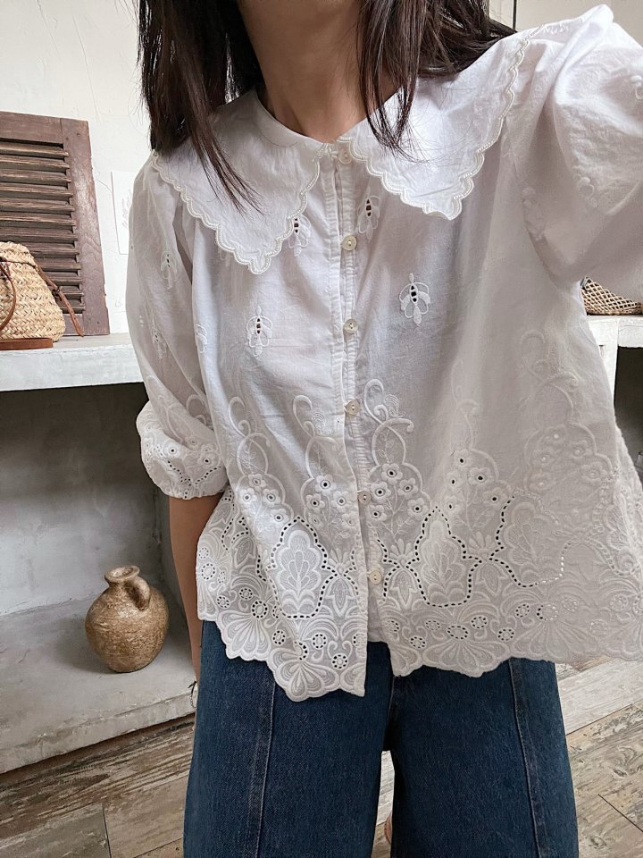 Lagrass - Korean Women Fashion - #momslook - Cutting Blouse - 6