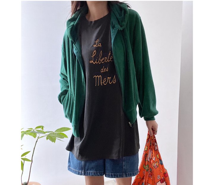 Lagrass - Korean Women Fashion - #momslook - Sweet Terry Zip-up
