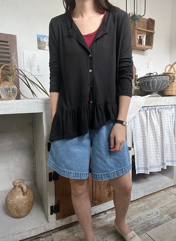 Lagrass - Korean Women Fashion - #momslook - Asym Frill Cardigan - 10