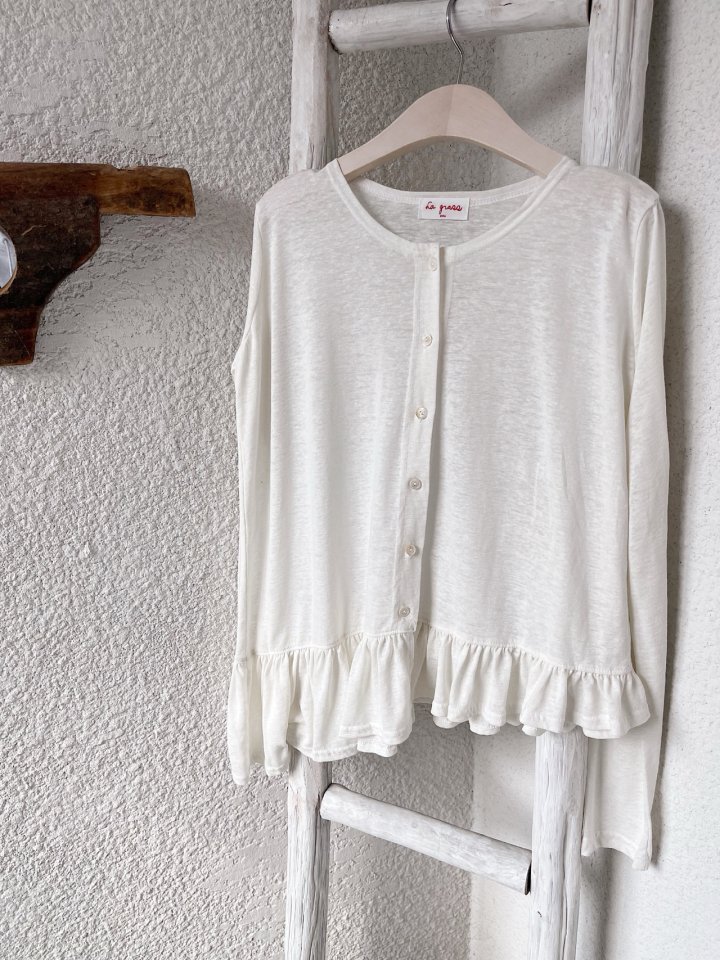 Lagrass - Korean Women Fashion - #momslook - Asym Frill Cardigan - 12