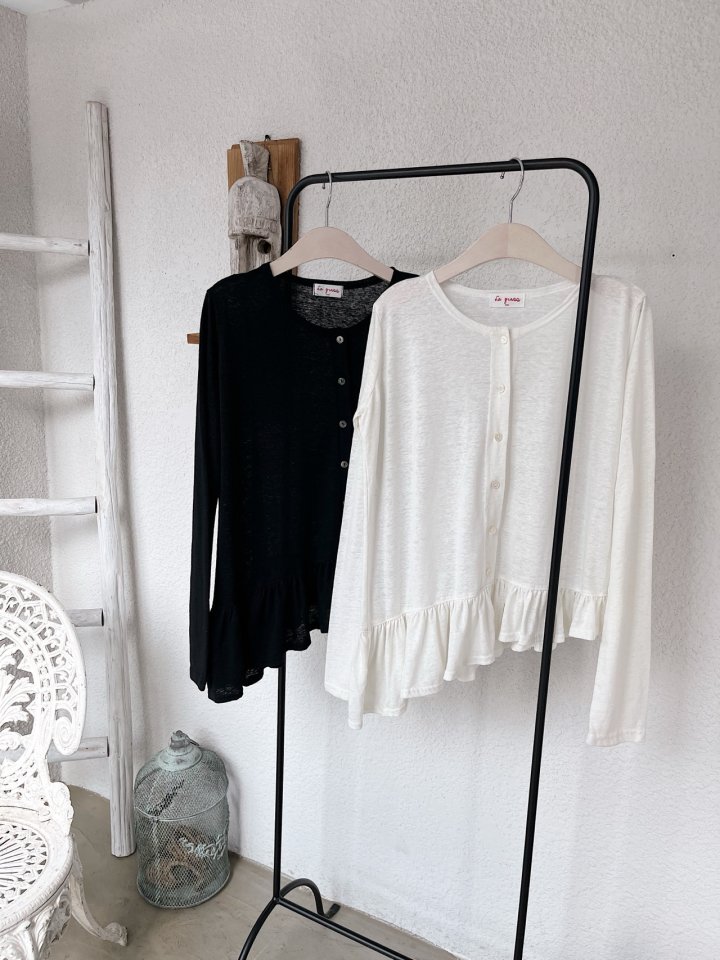 Lagrass - Korean Women Fashion - #momslook - Asym Frill Cardigan - 6