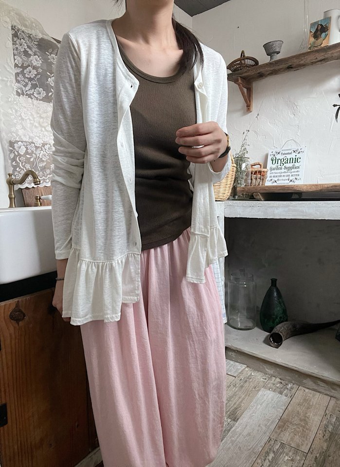 Lagrass - Korean Women Fashion - #momslook - Asym Frill Cardigan - 8