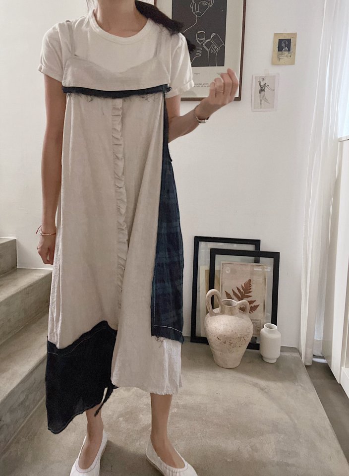 Lagrass - Korean Women Fashion - #momslook - Mix Sleeveless One-piece - 2