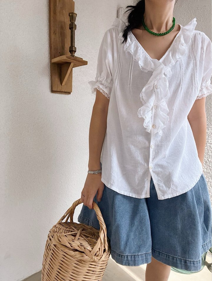 Lagrass - Korean Women Fashion - #momslook - String Blouse - 11