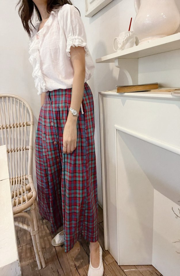 Lagrass - Korean Women Fashion - #momslook - Bijou Check Skirt - 6