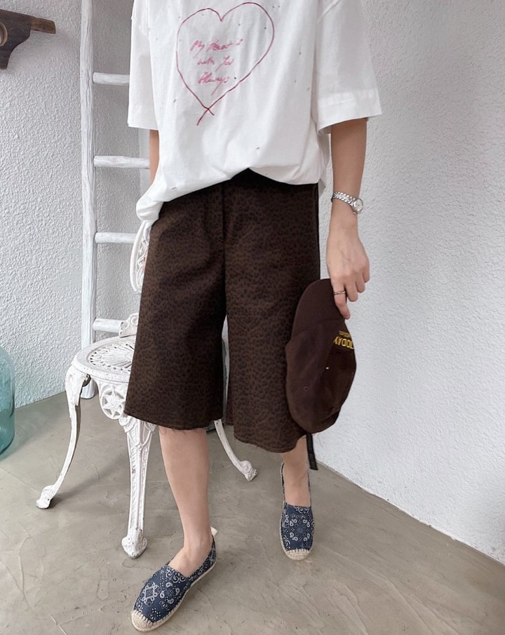Lagrass - Korean Women Fashion - #momslook - Leopard Print Shorts