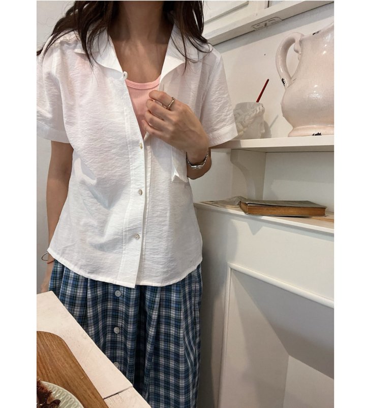 Lagrass - Korean Women Fashion - #momslook - Plain Shirt