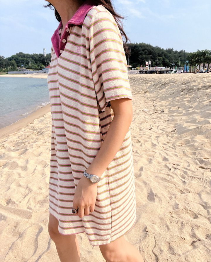 Lagrass - Korean Women Fashion - #momslook - Terry Collar Long Tee - 7