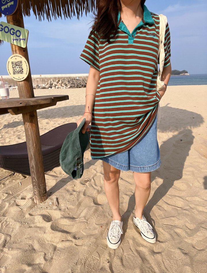 Lagrass - Korean Women Fashion - #momslook - Terry Collar Long Tee - 9