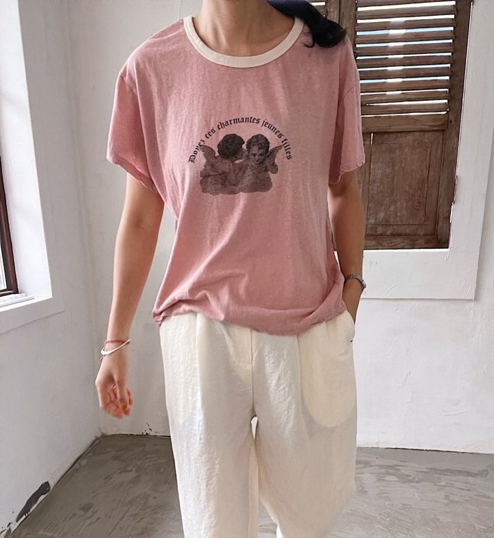Lagrass - Korean Women Fashion - #momslook - Angel Tee - 7