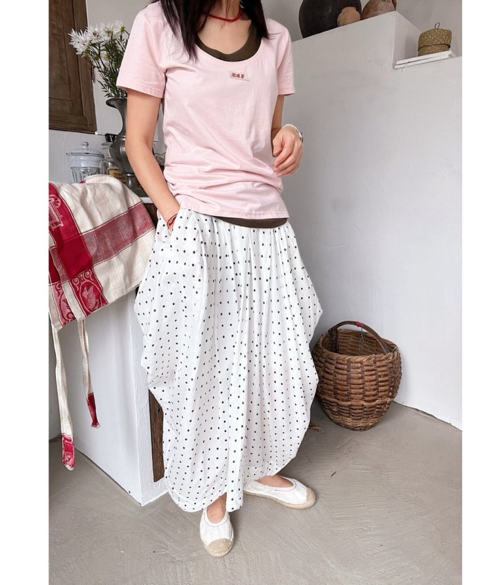 Lagrass - Korean Women Fashion - #momslook - Selly Dot Skirt