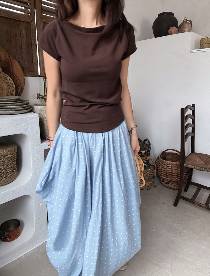 Lagrass - Korean Women Fashion - #momslook - Boat-neck Tee - 9