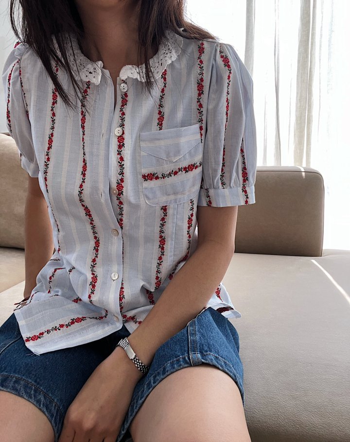 Lagrass - Korean Women Fashion - #restrostyle - Rose Blouse - 7