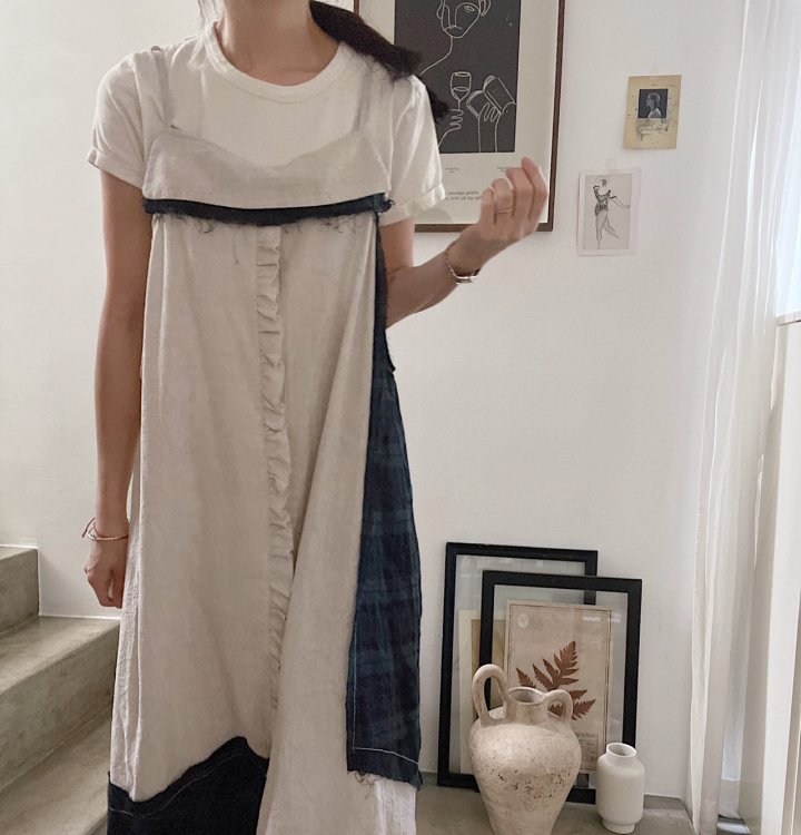 Lagrass - Korean Women Fashion - #thelittlethings - Mix Sleeveless One-piece