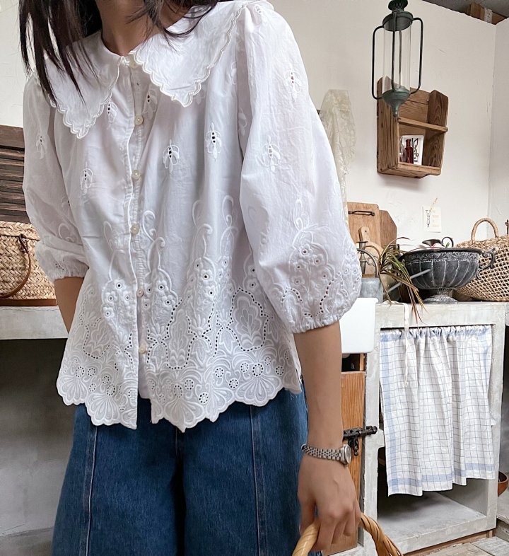 Lagrass - Korean Women Fashion - #womensfashion - Cutting Blouse