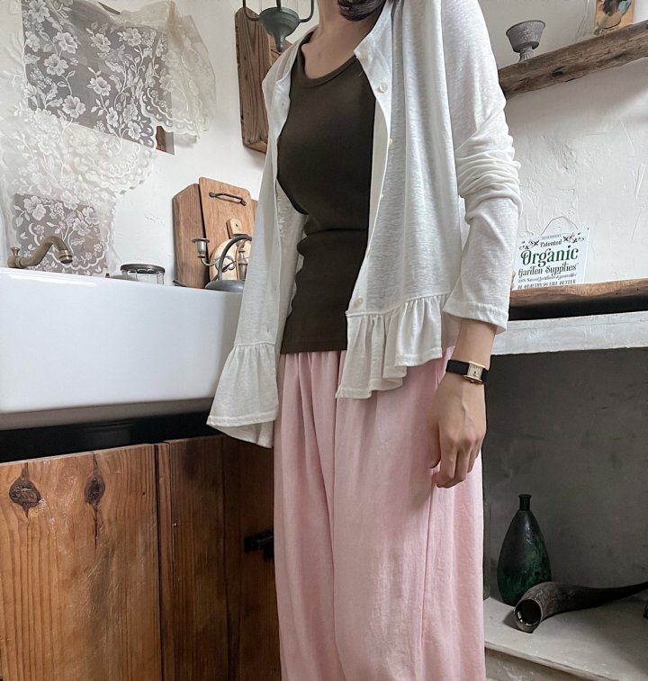 Lagrass - Korean Women Fashion - #womensfashion - Asym Frill Cardigan