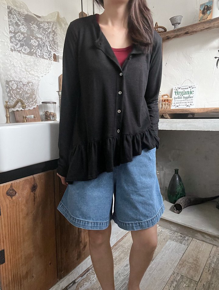 Lagrass - Korean Women Fashion - #womensfashion - Asym Frill Cardigan - 5