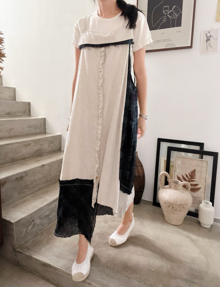 Lagrass - Korean Women Fashion - #womensfashion - Mix Sleeveless One-piece - 7