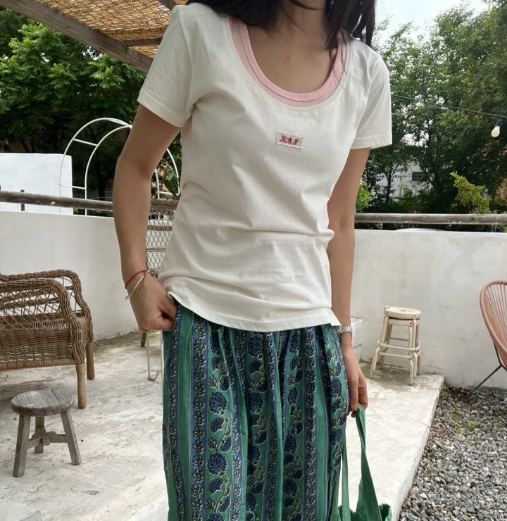 Lagrass - Korean Women Fashion - #womensfashion - U-neck Tee