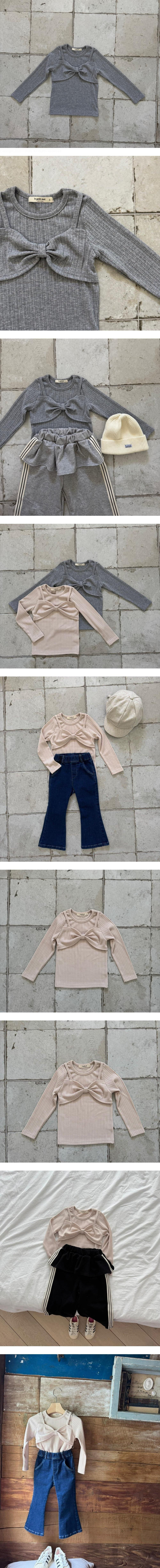 Le petitmot - Korean Baby Fashion - #babyfever - Ribbon Ribbed Tee