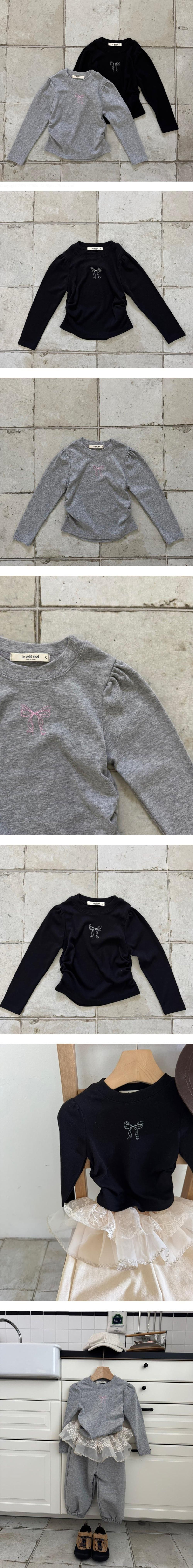 Le petitmot - Korean Baby Fashion - #babylifestyle - Ribbon Shirring Tee