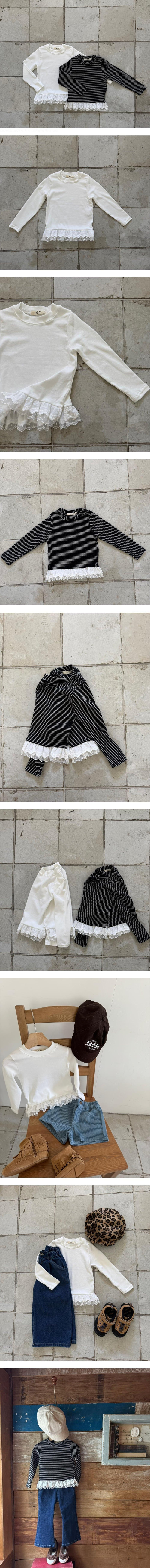 Le petitmot - Korean Baby Fashion - #babyootd - Flora Lace Tee