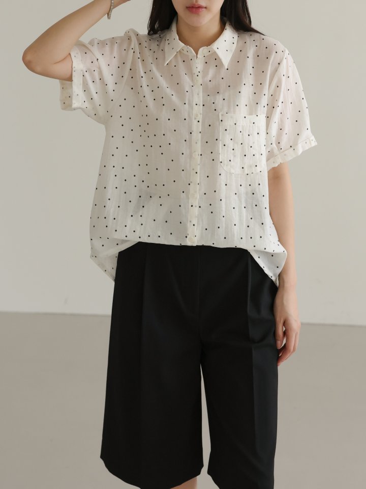 Lovely - Korean Women Fashion - #momslook - Low Dot Blouse - 8