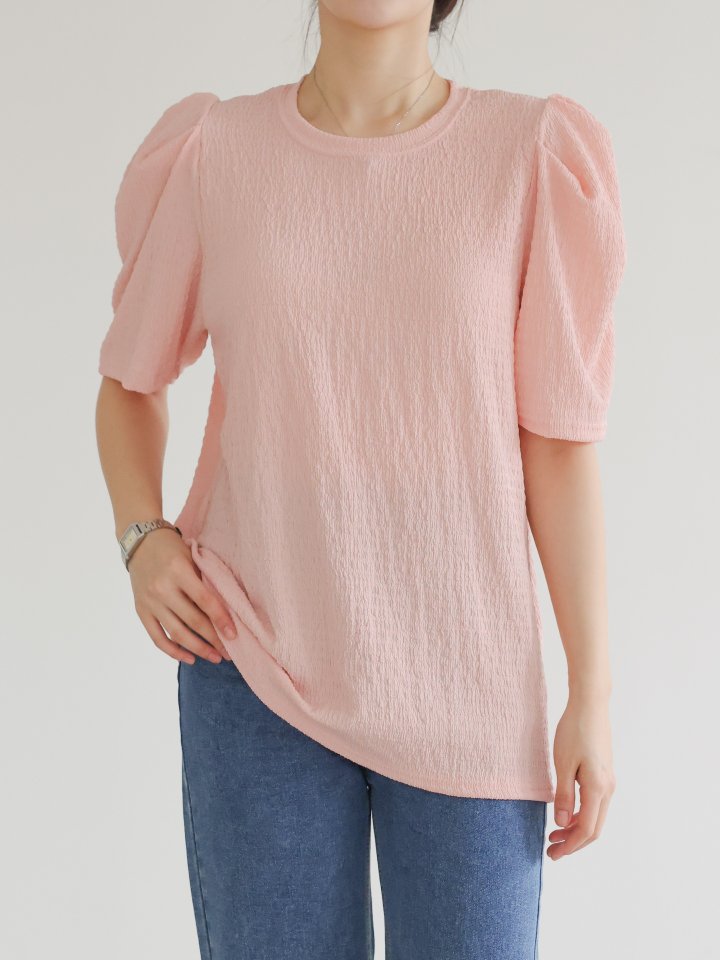 Lovely - Korean Women Fashion - #momslook - Sleek Puff Tee - 11