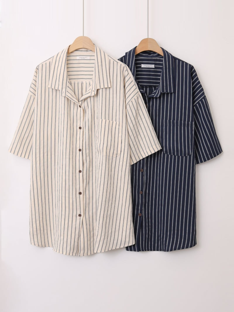 Lovely - Korean Women Fashion - #momslook - Clean Stripe Shirt