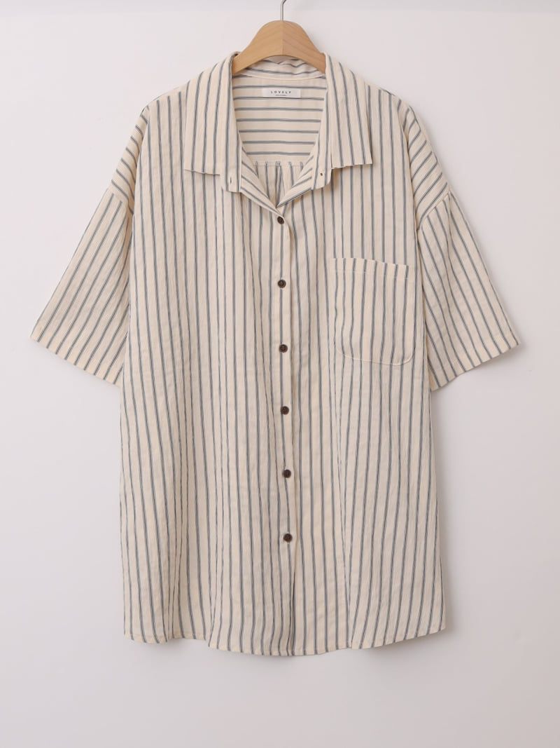 Lovely - Korean Women Fashion - #momslook - Clean Stripe Shirt - 3