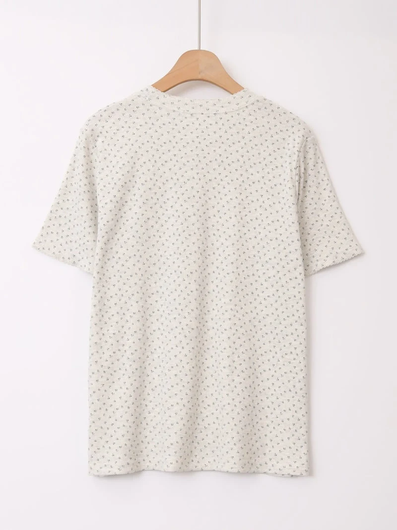 Lovely - Korean Women Fashion - #momslook - Pincote Flower Tee - 2