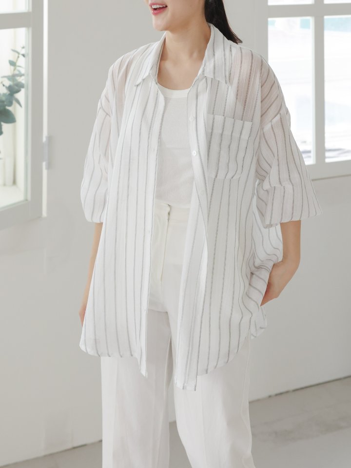 Lovely - Korean Women Fashion - #momslook - Rosie Stripe Shirt - 10