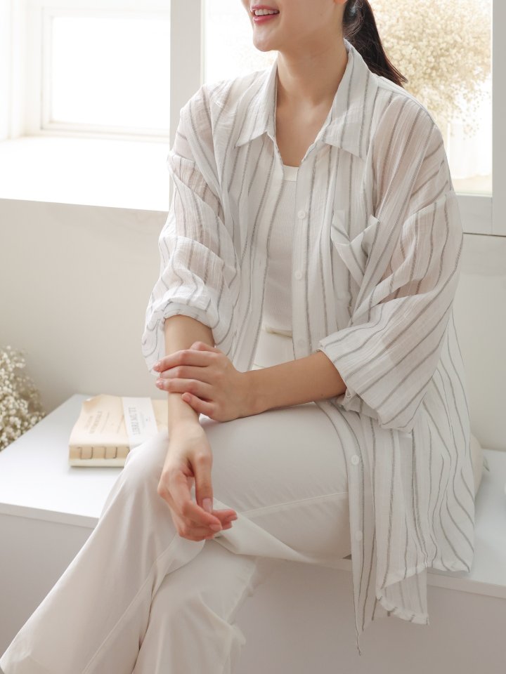 Lovely - Korean Women Fashion - #momslook - Rosie Stripe Shirt - 12