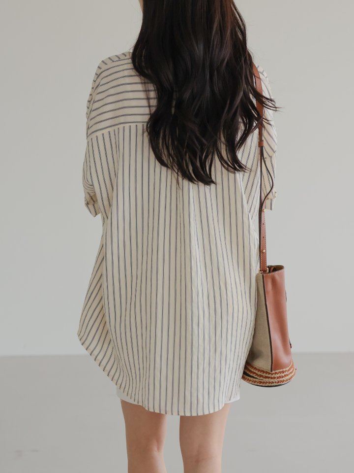 Lovely - Korean Women Fashion - #restrostyle - Clean Stripe Shirt - 8